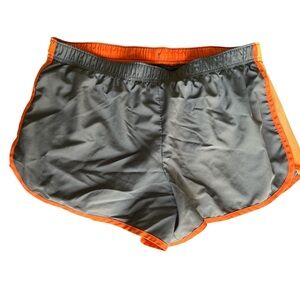 Orange and grey athletic shorts
